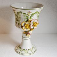 Keramik Pokal Kelch Amphore Prunk Vase Blumen floral 3D Este Porzellan Italien