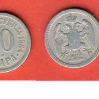 Serbien 10 Para 1884