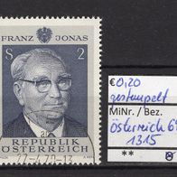 Österreich 1969 70. Geburtstag von Franz Jonas MiNr. 1315 gestempelt