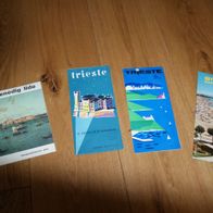 4 Faltbroschüren/ Stadtpläne "GRADO/ Venedig/ TRIEST" ca. 1950/1960erJahre