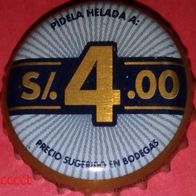 Cristal $ S 4.00 Promo Bier Brauerei Kronkorken Peru 2015 Kronenkorken aus Südamerika