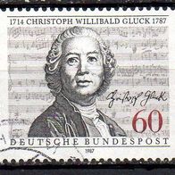 Bund BRD 1987, Mi. Nr. 1343, Christoph Willibald Gluck, gestempelt #11067