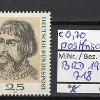 BRD / Bund 1972 500. Geburtstag von Lucas Cranach d. Ä. MiNr. 718 postfrisch