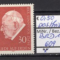 BRD / Bund 1969 Papst Johannes XXIII. MiNr. 609 postfrisch
