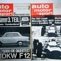 Zeitschrift-Auto Motor Sport-2 Ausgaben von 1964/65 in gutem Zustand.