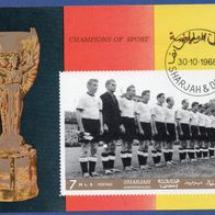 Sharjah - Fußball 1968 Block gest. (3291)