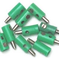 10 Stecker mit Querbuchse - Farbe grün - kleine Ausführung