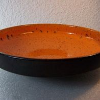 Schwarz-orangene Keramik-Schale, W. Germany 70ger Jahre * **