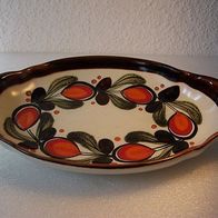 Schramberger ovale Keramik-Schale mit Relief-Blumendekor * **