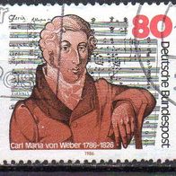 Bund BRD 1986, Mi. Nr. 1284, Carl Maria von Weber, gestempelt #11299