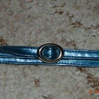 metallicblauer Gürtel ca. 109 cm lang, 10 mm breit Kunstleder