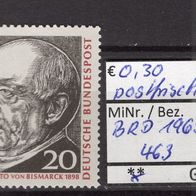 BRD / Bund 1965 150. Geburtstag von Otto Fürst von Bismarck MiNr. 463 postfrisch