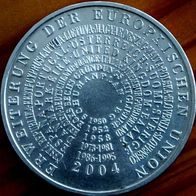 10 Euro Silber 2004 "Erweiterung der EU" unzirkuliert Randschrift Typ A oder B