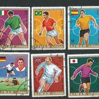 Ajman 1970 - Fußball Mi.-Nr. 525-530 gest. (3300)