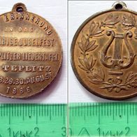 Münze / Medaille * August 1886 * 25 Jahre Jubelfest Teplitzer Liedertafel