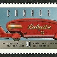 Briefmarke "Tractor Trailer White Model WA 122" Labatt Breweries Toronto Kanada