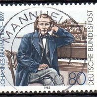 Bund BRD 1983, Mi. Nr. 1177, Geburtstag Johannes Brahms, gestempelt #11710