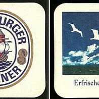 Bierdeckel MÖWEN und MEER "Flensburger Pilsener" Brauerei Petersen Flensburg