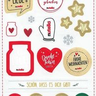 Nutella - Weihnachten 2019 - 3 Stickerbögen