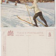 Künstler AK Albert Maennchen Skiläufer von Oilette nicht gelaufen