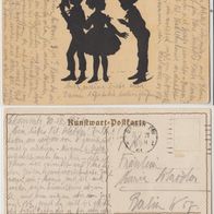 Künstler AK Schattenriss 1921 Paul Konewka Die-Zierpuppe postalisch gelaufen