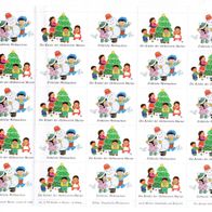 Briefmarken: " Fröhliche Weihnachten "Die Kinder der Schwestern Maria „
