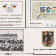 Erinnerungsblatt (Minister) Deutsche Einheit, Maueröffnung (MiNr.1477-78 + Block22)