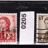 Hongkong (Asien) Mi. Nr. 197 + 203 + 205 + 206 (2) Königin Elisabeth II. o <