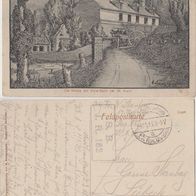 Feldpost 1915 Zeichnung aus dem Schützengraben M. Schamberger Mühle am Ave Bach