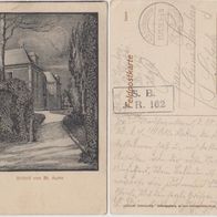 Feldpost 1915 Zeichnung aus dem Schützengraben M. Schamberger Schloss St. Aurin