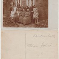 Kolonialwarenhandlung Wilhelmine Jaenert braune Foto AK Personen vor dem Haus