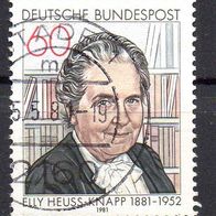 Bund BRD 1981, Mi. Nr. 1082, Geburtstag Elly Heuss-Knapp, gestempelt #12109