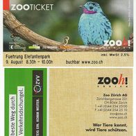 Zoo Zürich Eintrittskarte vom 29. Juli 2015