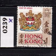 Hongkong (Asien) Mi. Nr. 239 X Wappen von Hongkong o <