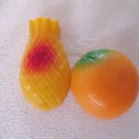 2 Früchte Magnete Ananas + Orange