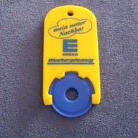 Einkaufschip - E EDEKA mit Chip blau - Schlüsselanhänger - Kunststoff - Plastik