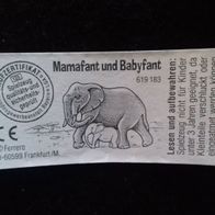 Ü - Ei Beipackzettel Mamafant und Babyfant 619 183