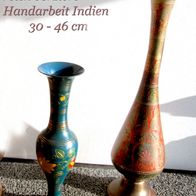 Messing * 2 große Vase orientalisch reich verziert * Indische Vasen 30-46 cm