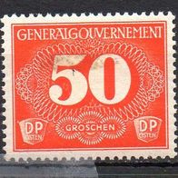 Generalgouvernement 1940, Mi. Nr. 0004 / Z4, Zeitungsmarke, ungebraucht #08153