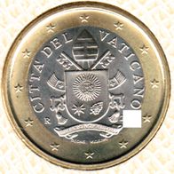 1 Euro Vatikan 2017 oder 2019 Kursmünze Wappen unc aus Original-KMS