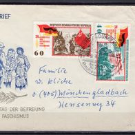 DDR 1965 20. Jahrestag der Befreiung MiNr. 1107 / 1109 gestempelt Ganzsache gelaufen
