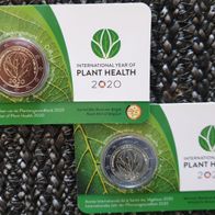 2 x 2 Euro Münzen 2020 Belgien NEU - Plant Health Coincards