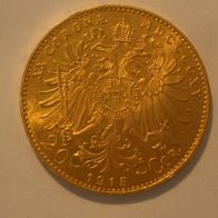Österreich/ Ungarn 20 Kronen Gold 1915 6,8 g Gold.
