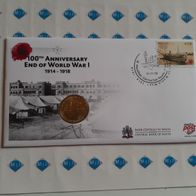 5 Euro Malta 100 Jahrestag Erster Weltkrieg im Briefblister