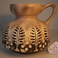 Keramik Henkel-Vase mit Reliefdekor, Dümler + Breiden Keramik 60ger J.