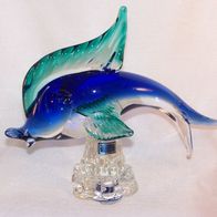 Alte Glas-Figur - " Fisch " - Qualitäts Handarbeit Made in West Germany - 60er Jahre