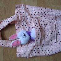 Handtasche für Kinder mit Plüsch-Tierchen in der Außentasche - Häschen