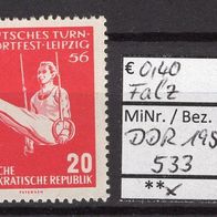 DDR 1956 Deutsches Turn- und Sportfest, Leipzig MiNr. 533 ungebraucht mit Falz
