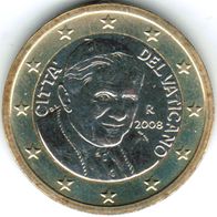 1 Euro Vatikan 2008 Papst Benedict / Benedikt XVI unc aus Original-KMS unc.