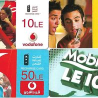 4 Telefonkarten -Prepaidkarten aus Ägypten Vodafone u.a., leer